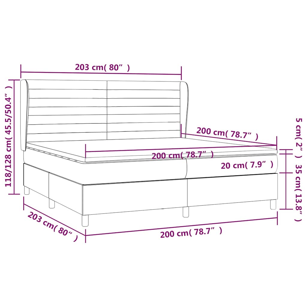 Boxspringbett mit Matratze Blau 200x200 cm Stoff