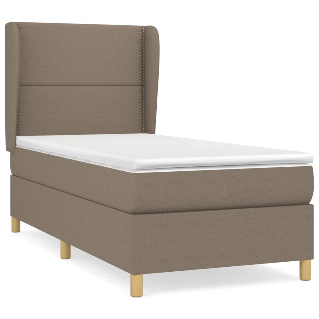 Boxspringbett mit Matratze Taupe 90x190 cm Stoff