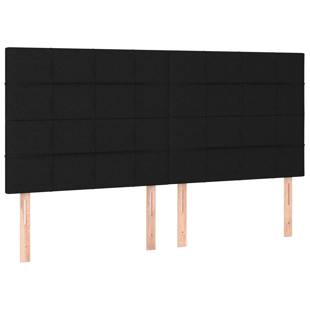 Lit à sommier tapissier avec matelas tissu noir 200x200 cm