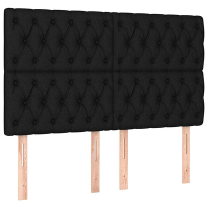 Boxspringbett mit Matratze Schwarz 140x200 cm Stoff