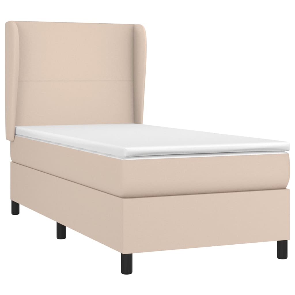 Boxspringbett mit Matratze Cappuccino-Braun 80x200cm Kunstleder