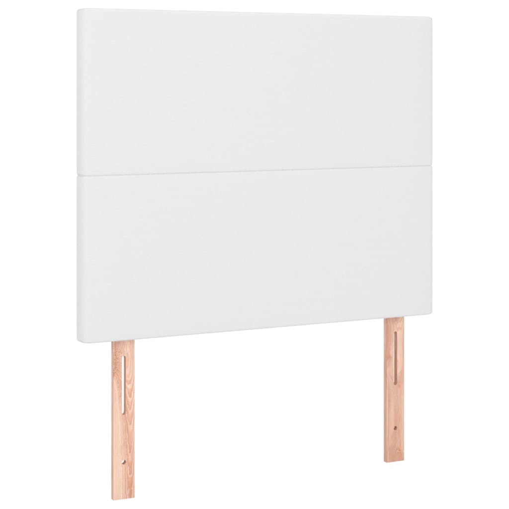 Boxspringbett mit Matratze Weiß 90x200 cm Kunstleder