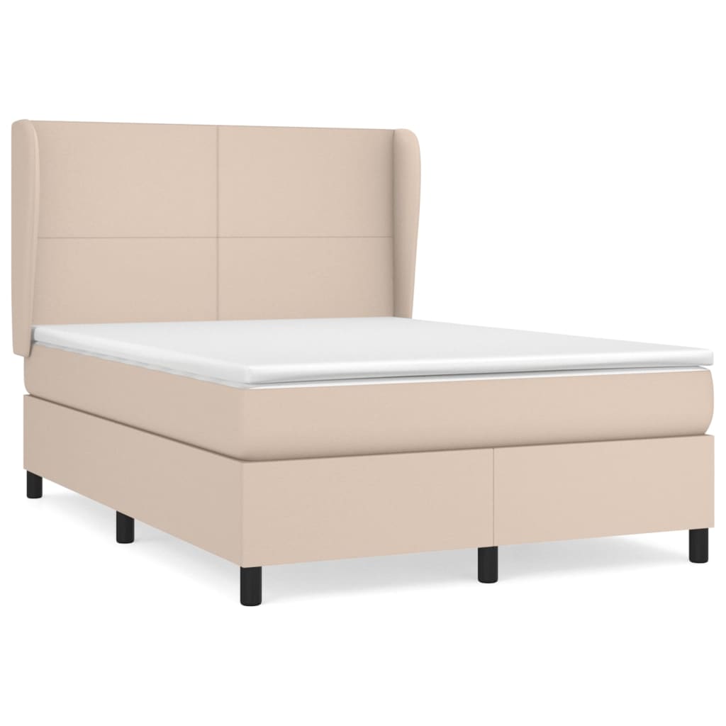 Matelas à sommier tapissier cappuccino-marron 140x200cm cuir artificiel