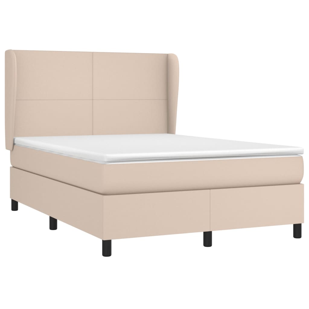 Matelas à sommier tapissier cappuccino-marron 140x200cm cuir artificiel