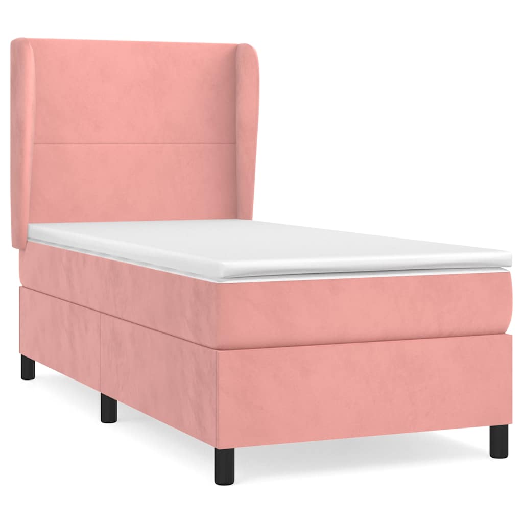 Boxspringbett mit Matratze Rosa 100x200 cm Samt