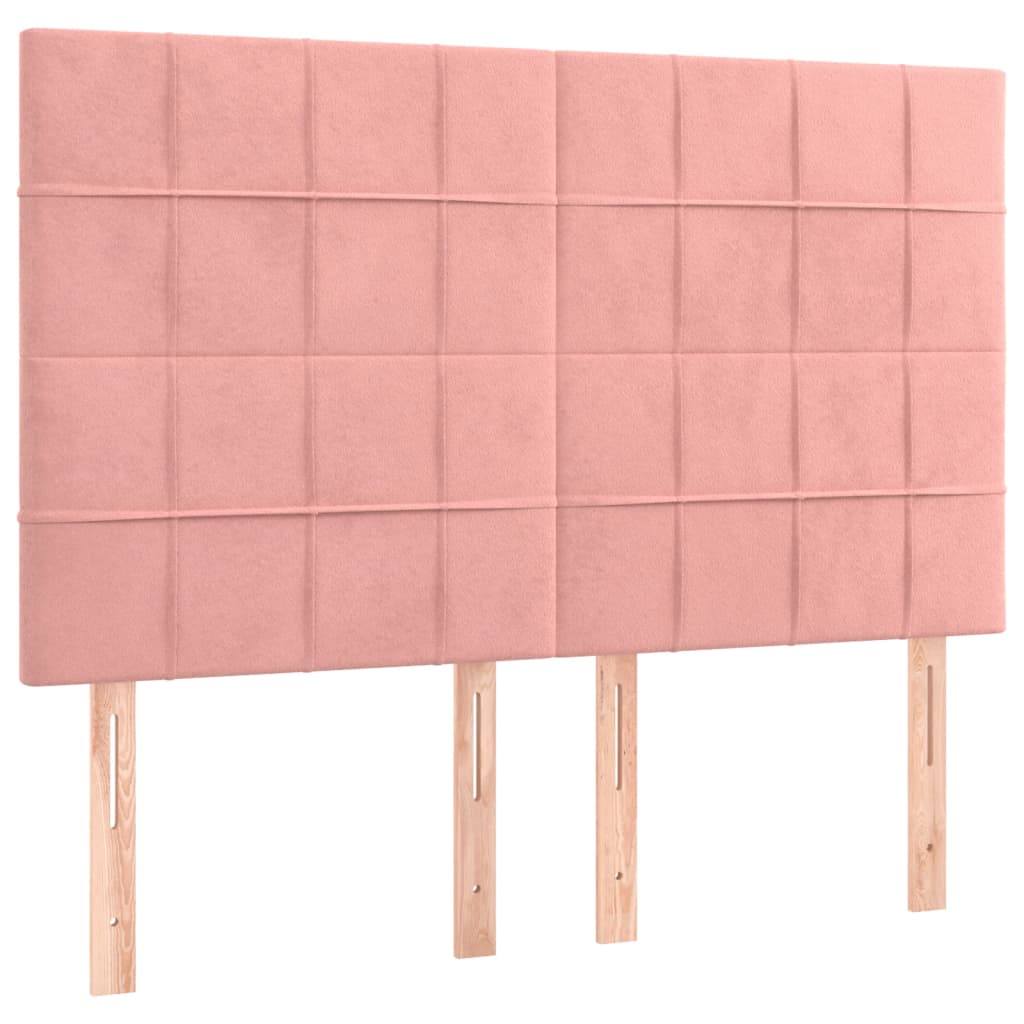 Boxspringbett mit Matratze Rosa 140x190 cm Samt