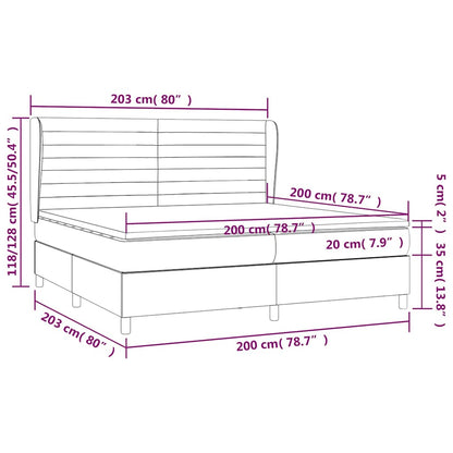 Boxspringbett mit Matratze Dunkelgrau 200x200 cm Samt
