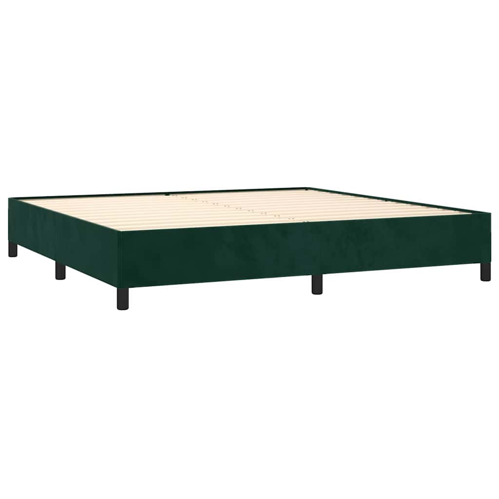 Boxspringbett mit Matratze Dunkelgrün 200x200 cm Samt