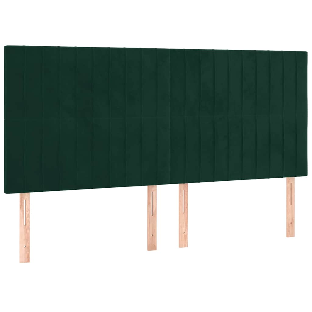 Boxspringbett mit Matratze Dunkelgrün 200x200 cm Samt