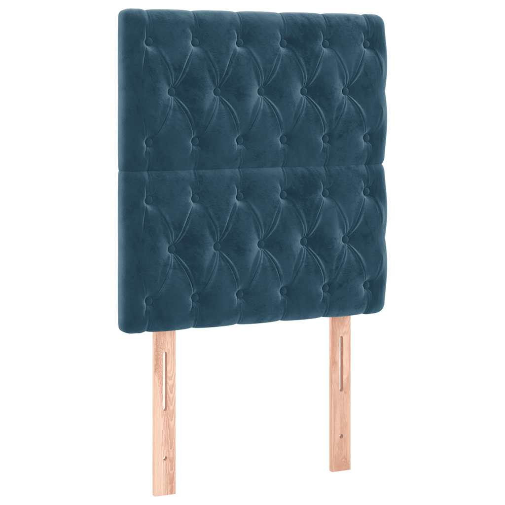 Boxspringbett mit Matratze Dunkelblau 80x200 cm Samt