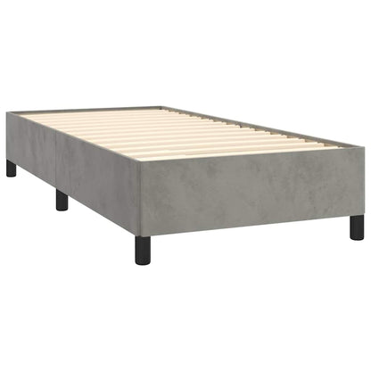 Boxspringbett mit Matratze Hellgrau 90x200 cm Samt