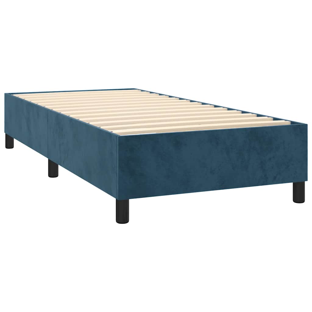 Boxspringbett mit Matratze Dunkelblau 80x200 cm Samt