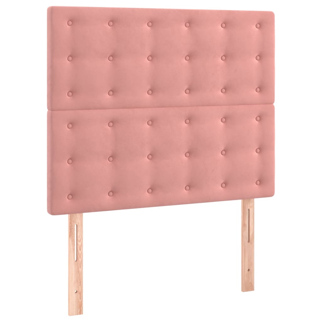 Boxspringbett mit Matratze Rosa 80x200 cm Samt