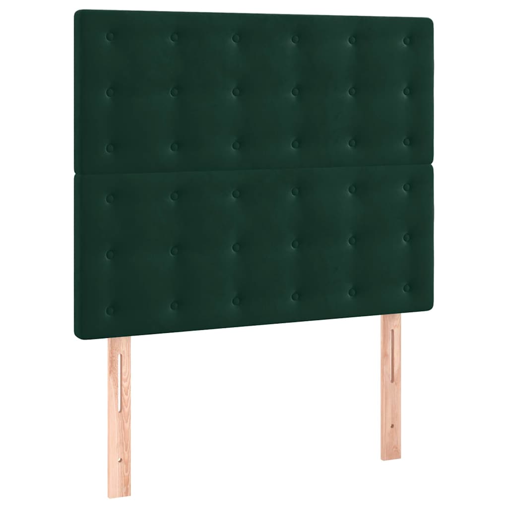 Boxspringbett mit Matratze Dunkelgrün 90x190 cm Samt