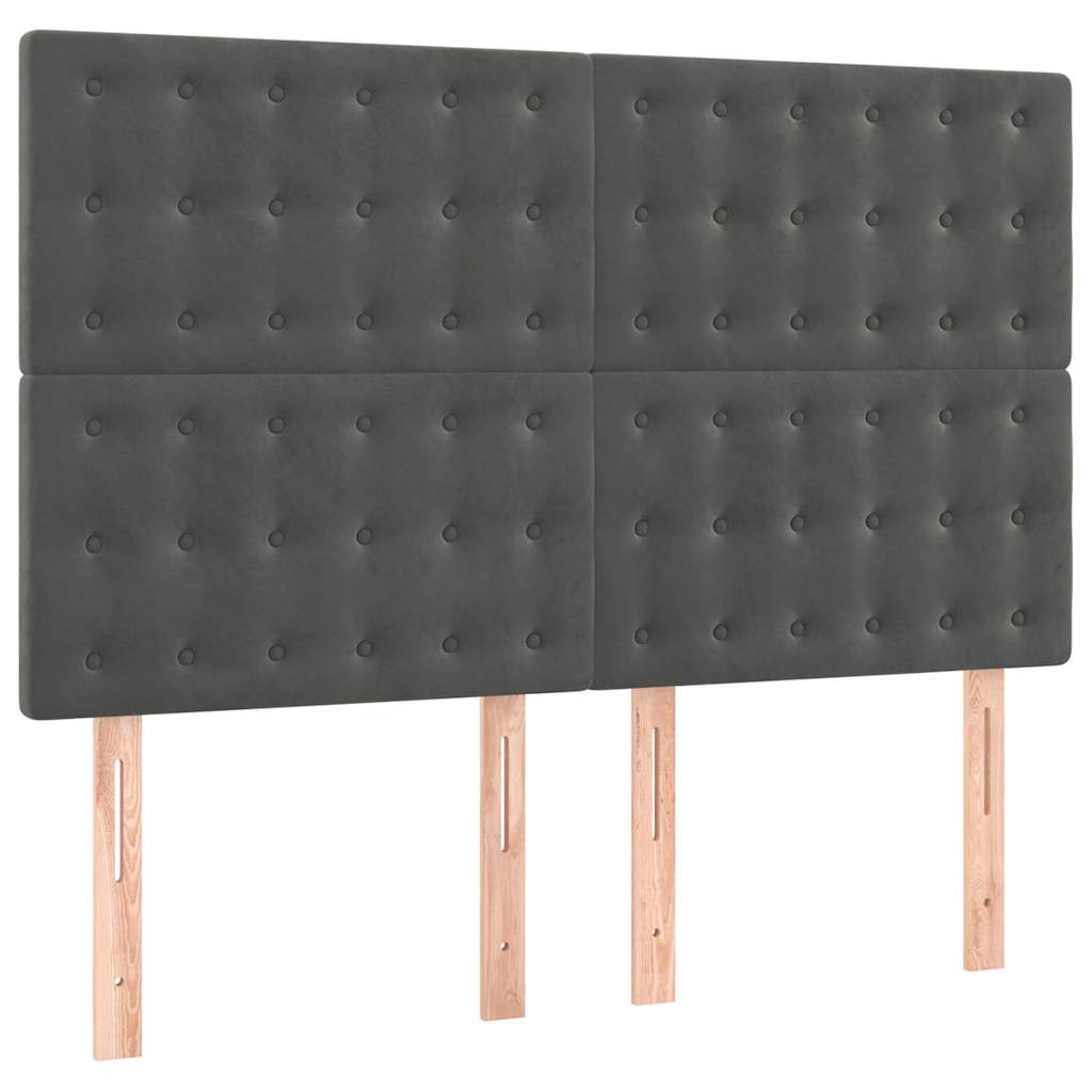 Boxspringbett mit Matratze Dunkelgrau 140x190 cm Samt