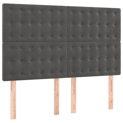 Boxspringbett mit Matratze Dunkelgrau 140x190 cm Samt