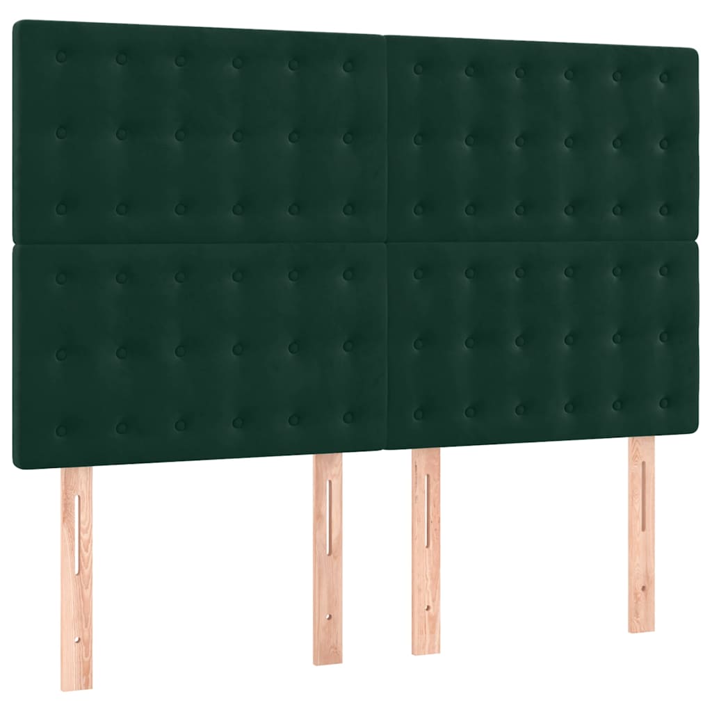 Boxspringbett mit Matratze Dunkelgrün 140x190 cm Samt