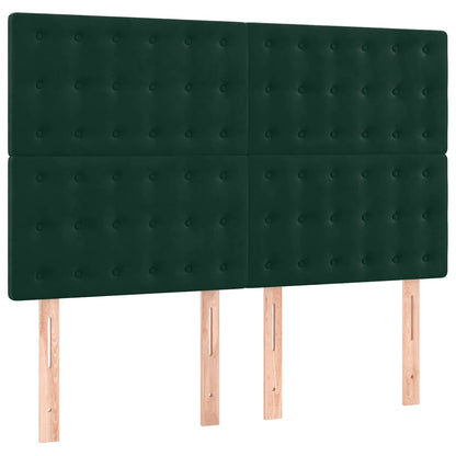 Boxspringbett mit Matratze Dunkelgrün 140x200 cm Samt