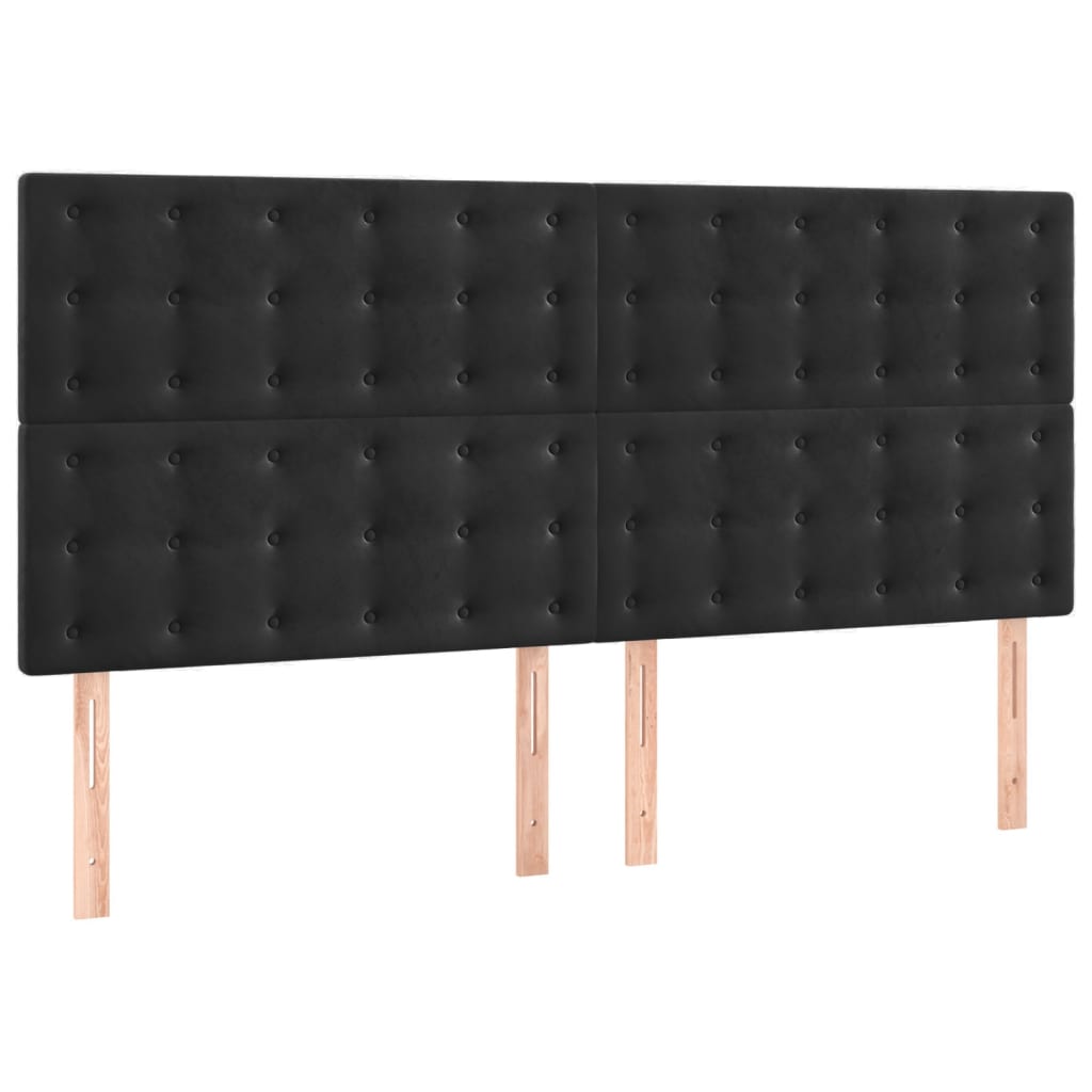 Boxspringbett mit Matratze Schwarz 200x200 cm Samt