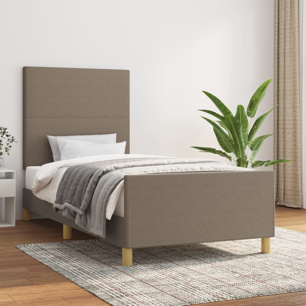 Bettgestell ohne Matratze Taupe 80x200 cm Stoff