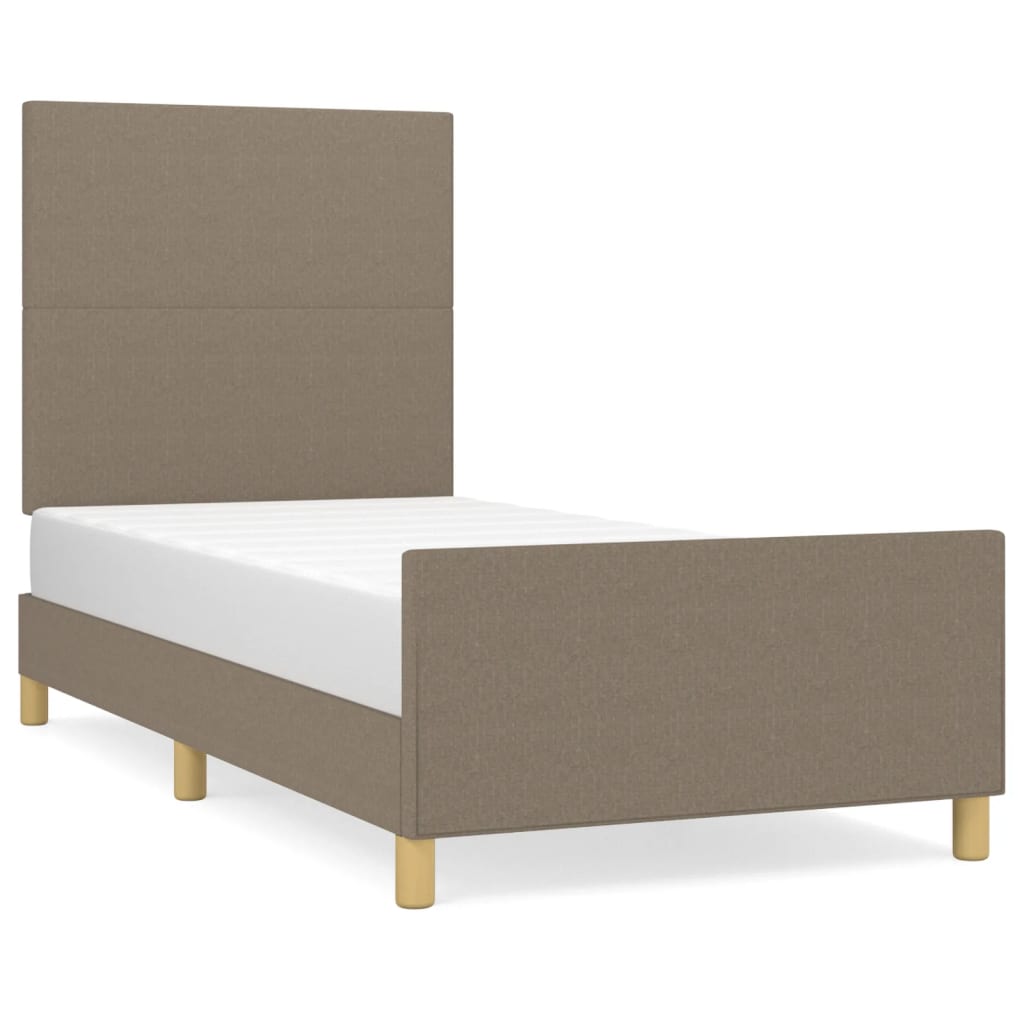 Bettgestell ohne Matratze Taupe 90x190 cm Stoff