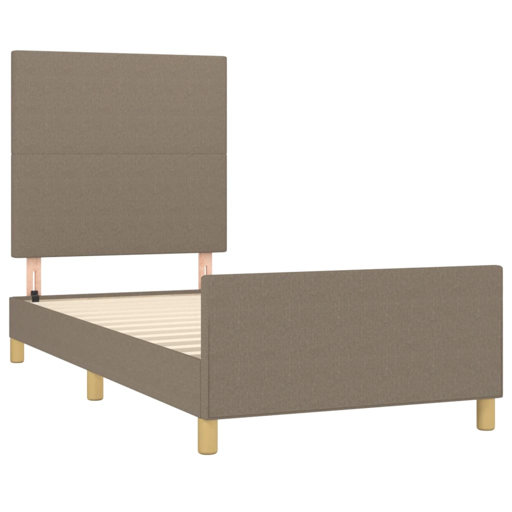 Bettgestell ohne Matratze Taupe 90x190 cm Stoff
