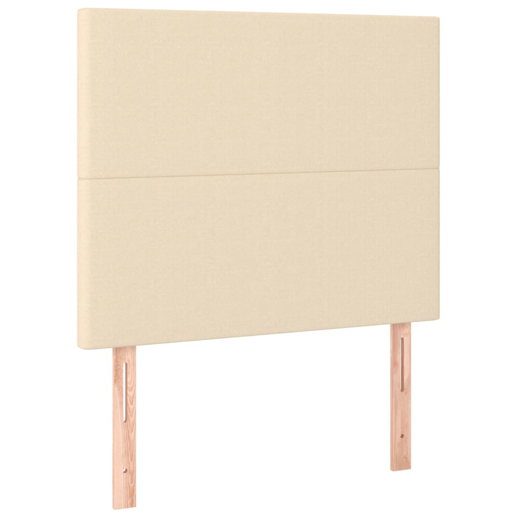 Bettgestell ohne Matratze Creme 90x200 cm Stoff