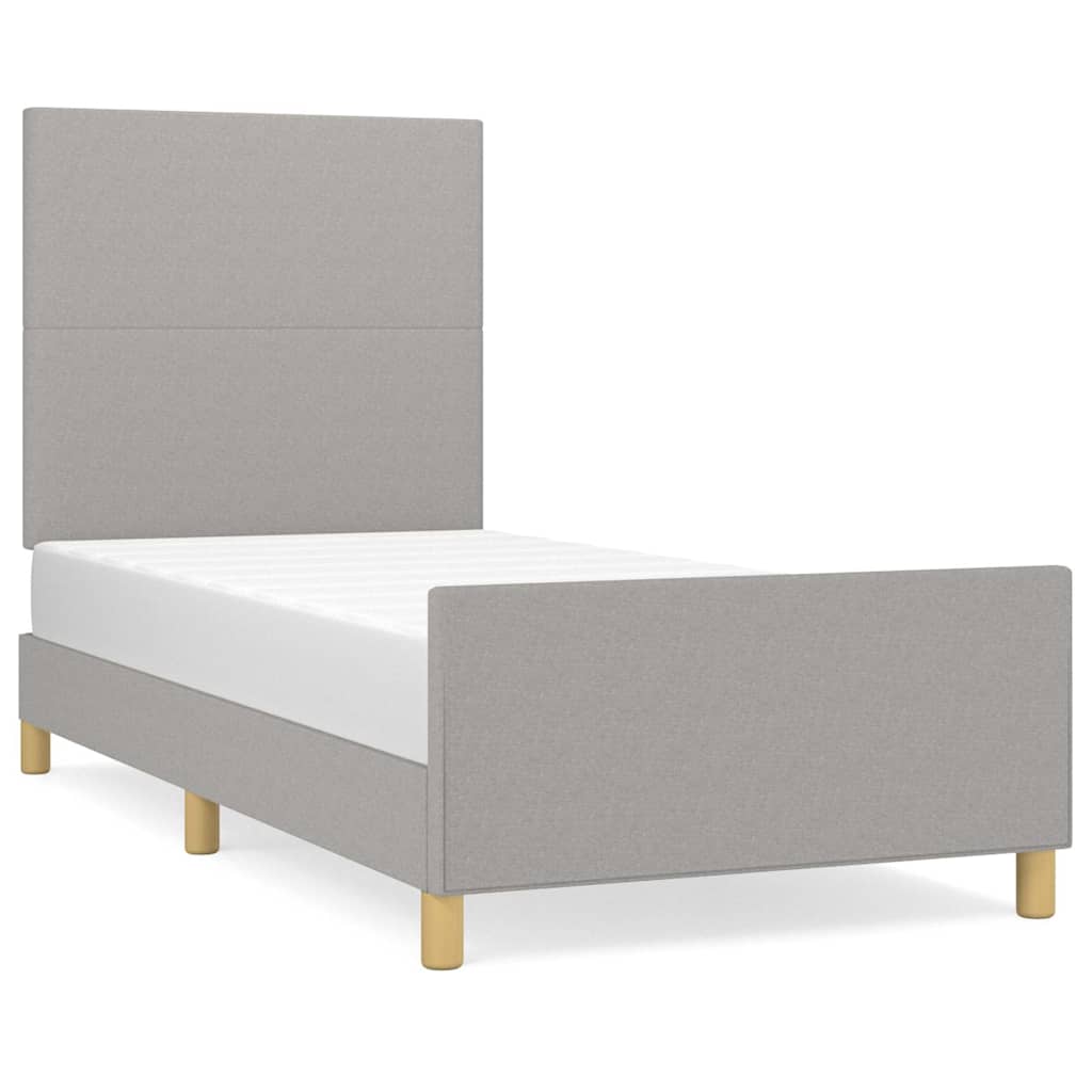 Bettgestell ohne Matratze Hellgrau 100x200 cm Stoff