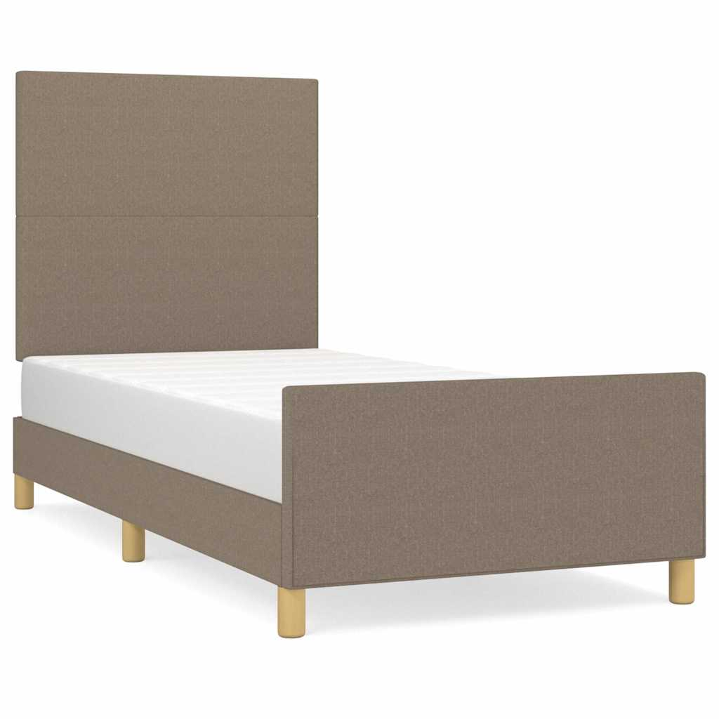 Bettgestell ohne Matratze Taupe 100x200 cm Stoff