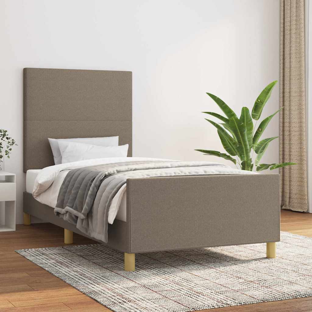 Bettgestell ohne Matratze Taupe 100x200 cm Stoff