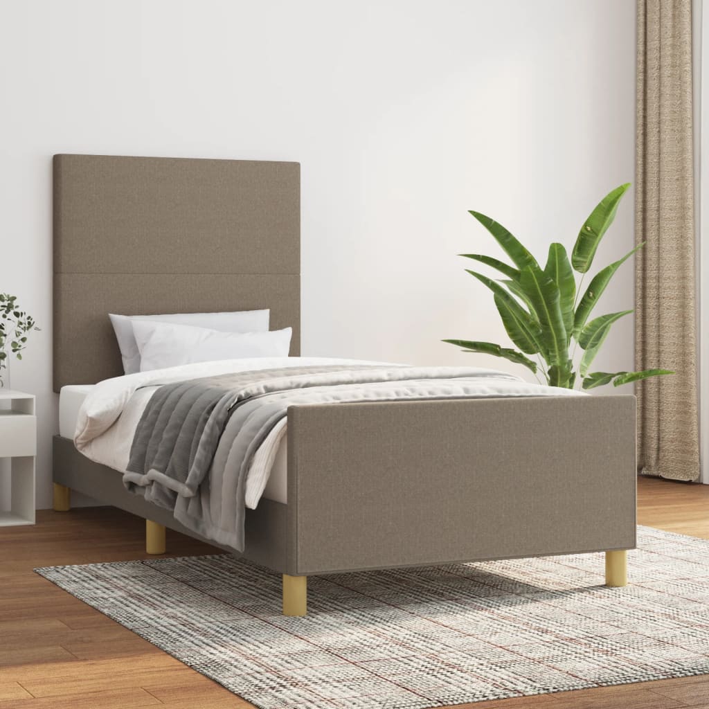Bettgestell ohne Matratze Taupe 100x200 cm Stoff