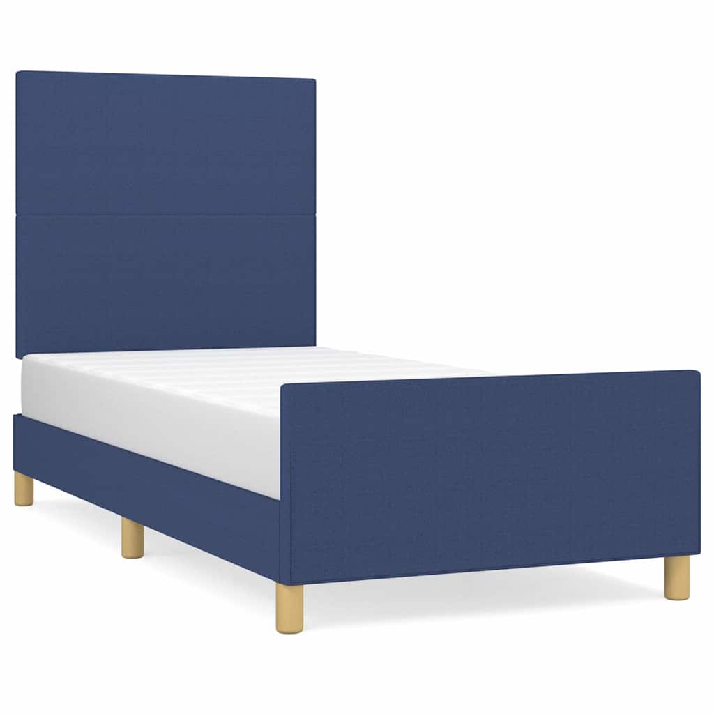 Bettgestell ohne Matratze Blau 100x200 cm Stoff