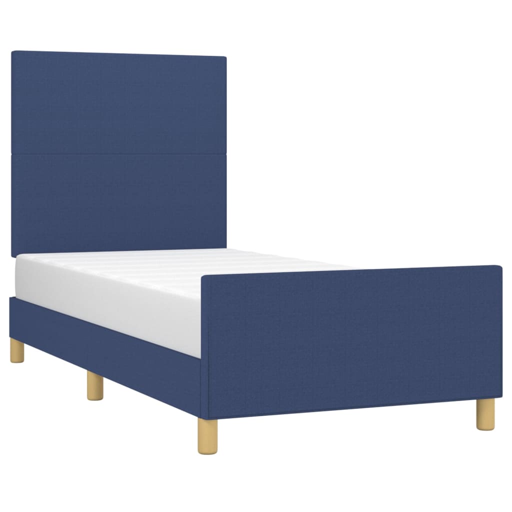 Bettgestell ohne Matratze Blau 100x200 cm Stoff