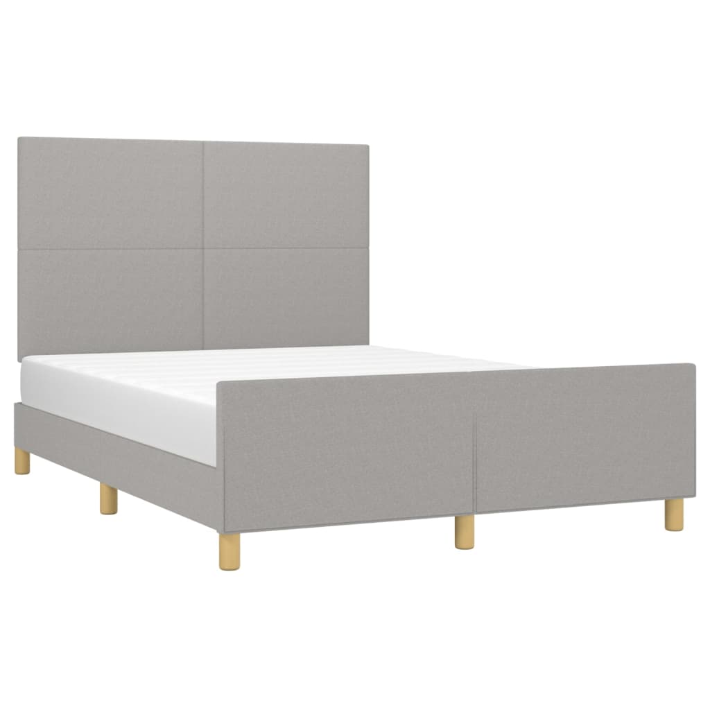 Bettgestell ohne Matratze Hellgrau 140x190 cm Stoff