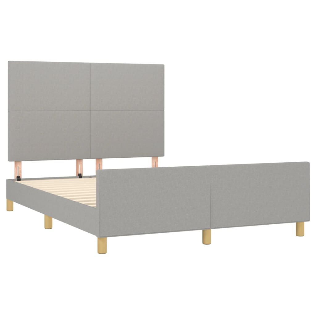 Bettgestell ohne Matratze Hellgrau 140x190 cm Stoff