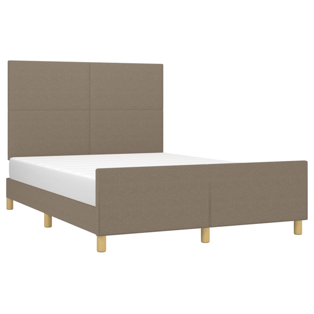 Bettgestell ohne Matratze Taupe 140x190 cm Stoff