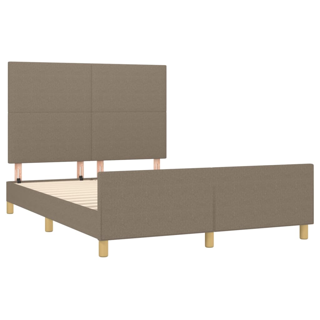 Bettgestell ohne Matratze Taupe 140x190 cm Stoff