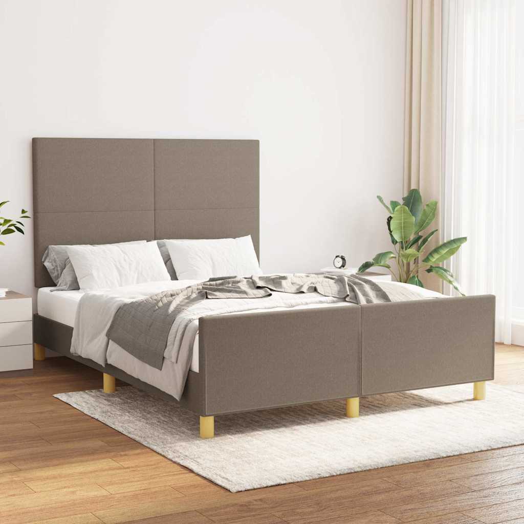 Bettgestell ohne Matratze Taupe 140x190 cm Stoff