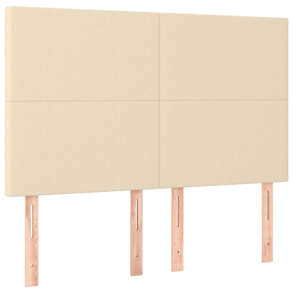 Bettgestell ohne Matratze Creme 140x190 cm Stoff