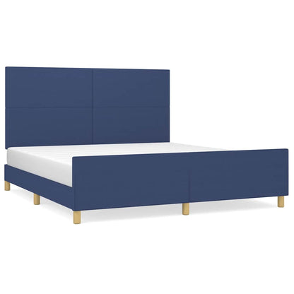 Bettgestell ohne Matratze Blau 160x200 cm Stoff