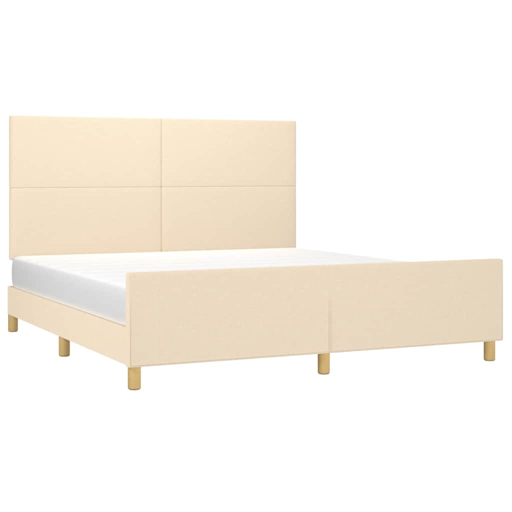 Bettgestell ohne Matratze Creme 180x200 cm Stoff