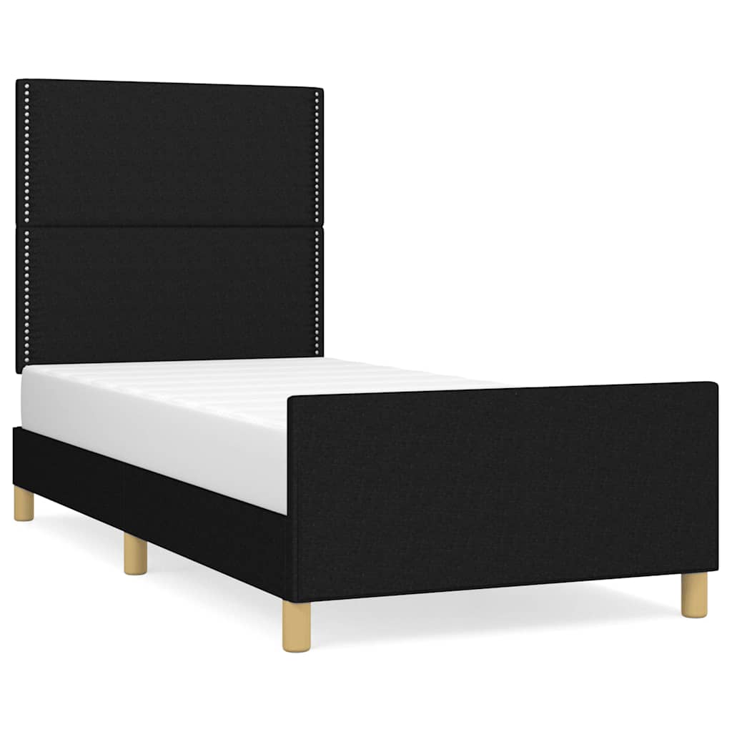 Bettgestell ohne Matratze Schwarz 90x190 cm Stoff