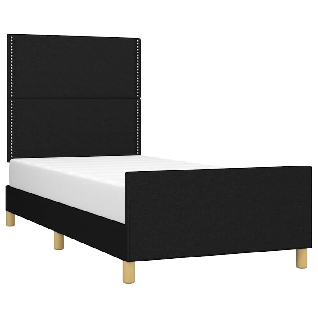 Bettgestell ohne Matratze Schwarz 90x190 cm Stoff
