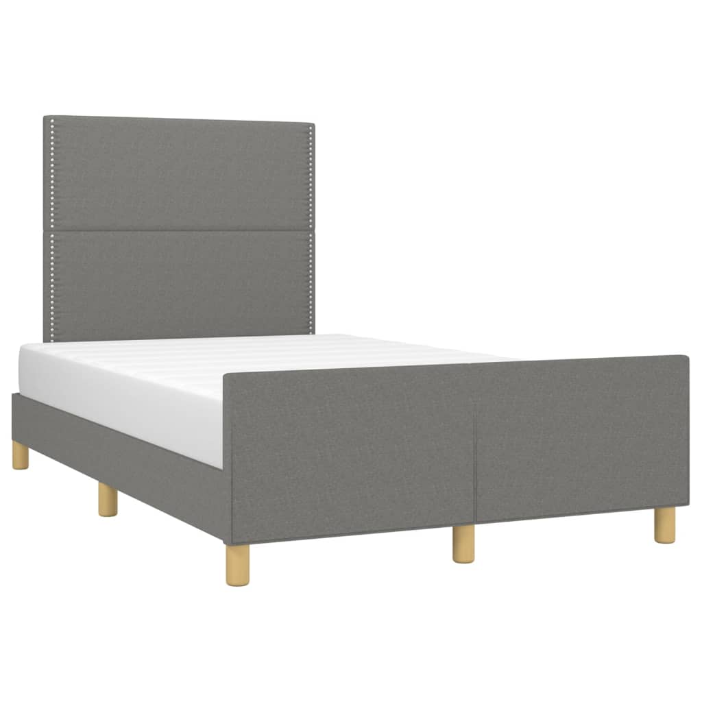 Bettgestell ohne Matratze Dunkelgrau 120x200 cm Stoff