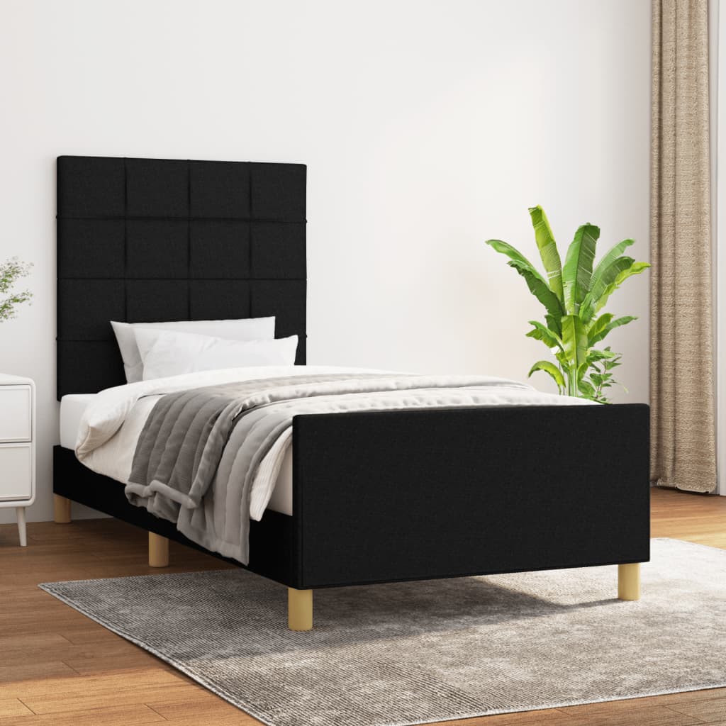 Bettgestell ohne Matratze Schwarz 80x200 cm Stoff