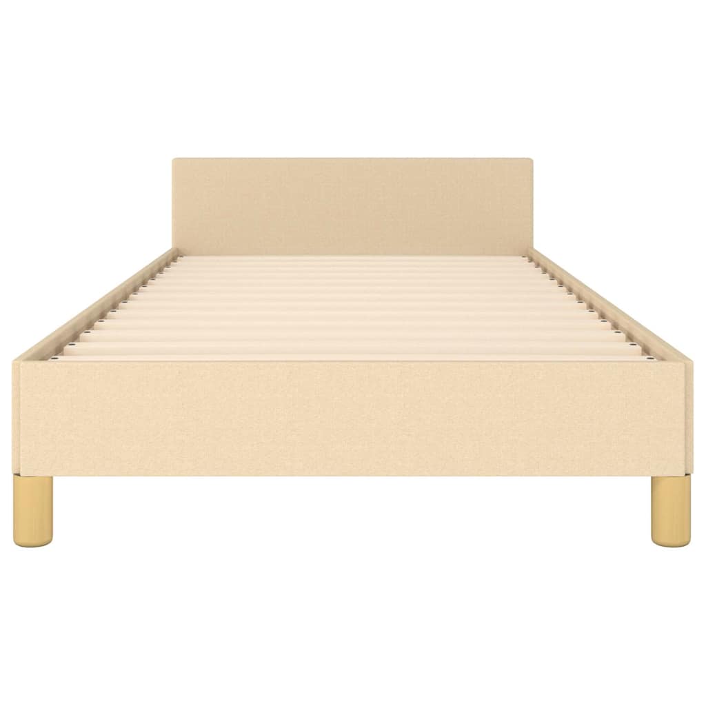 Bettgestell ohne Matratze Creme 90x200 cm Stoff
