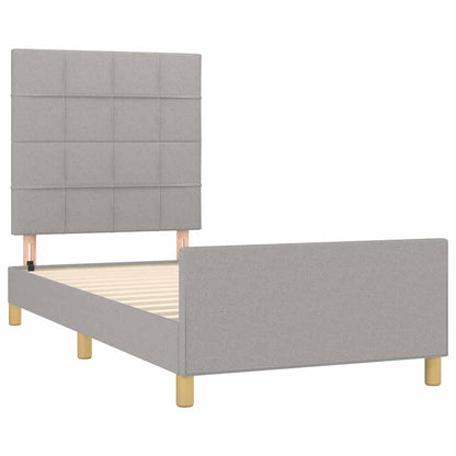 Bettgestell ohne Matratze Hellgrau 100x200 cm Stoff