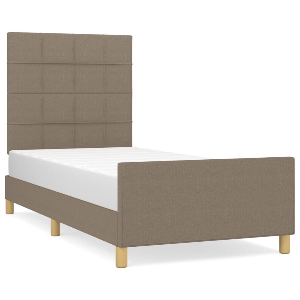 Bettgestell ohne Matratze Taupe 100x200 cm Stoff