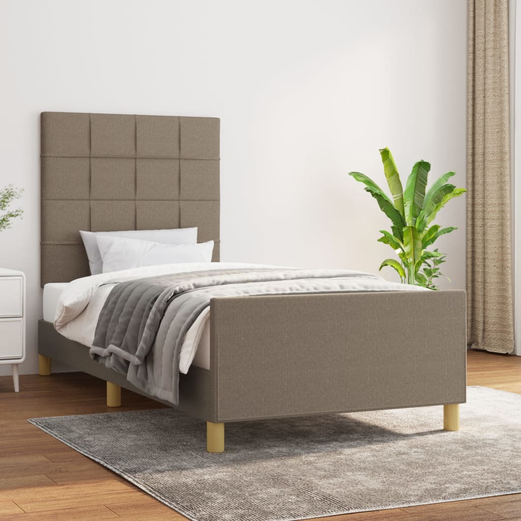 Bettgestell ohne Matratze Taupe 100x200 cm Stoff