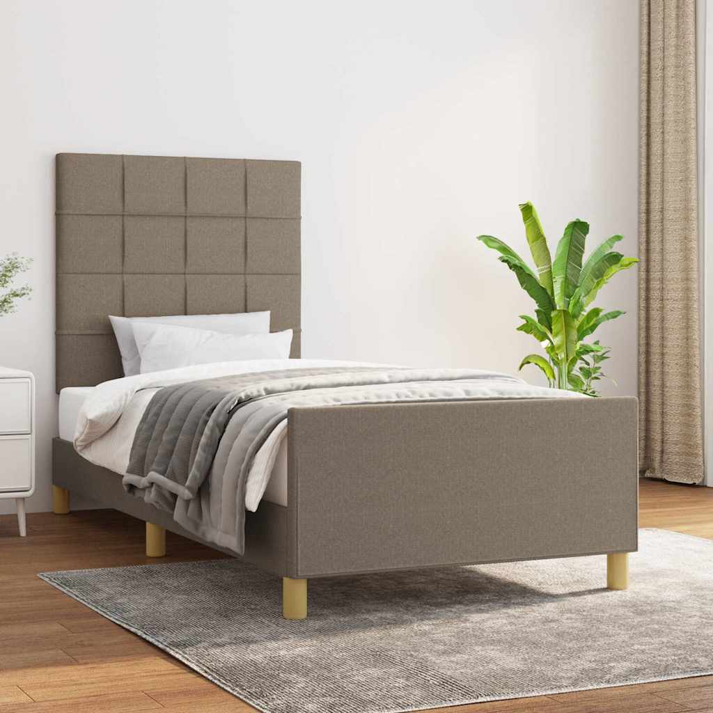 Bettgestell ohne Matratze Taupe 100x200 cm Stoff